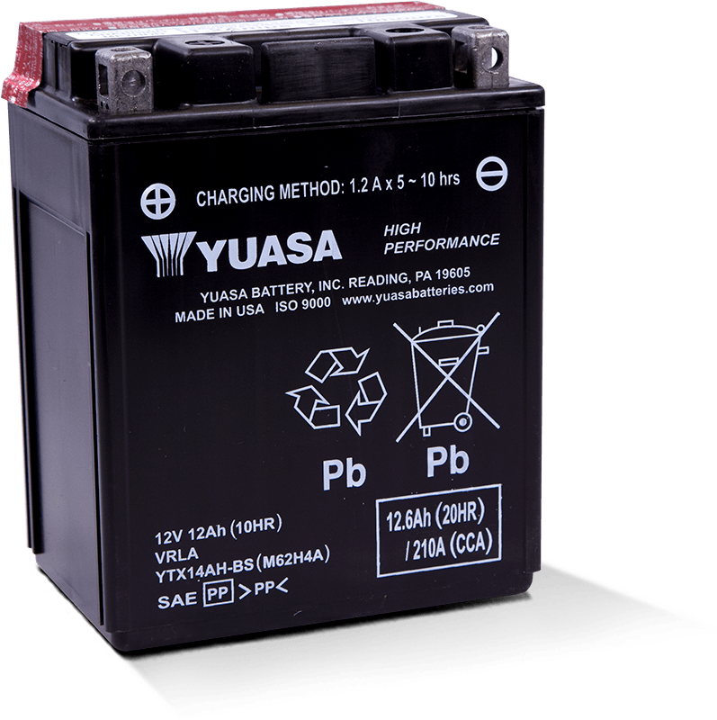 Yuasa Battery for ’90-’91 Kawasaki KL600A KLR (Kick-Starter)